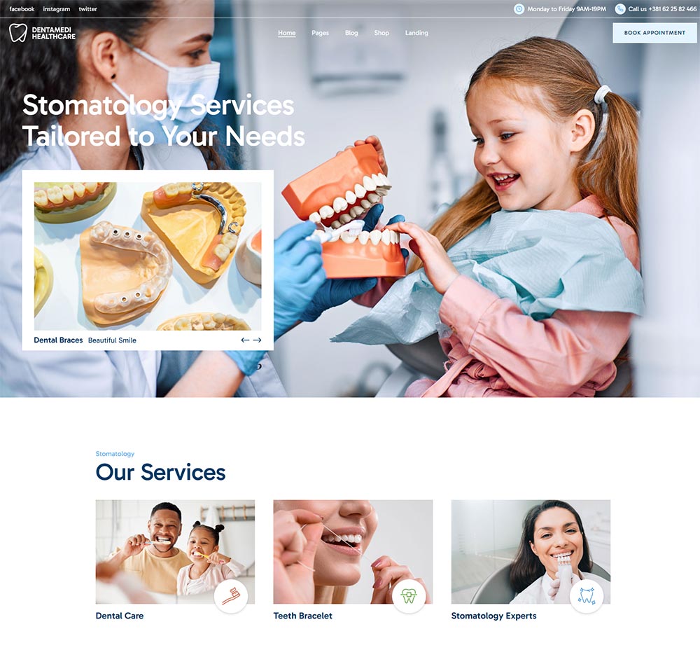 Comprehensive Stomatology Website Design for Dental Healthcare